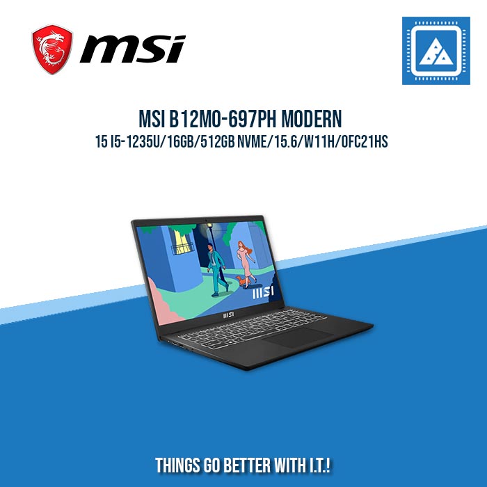 MSI B12MO-697PH MODERN 15 I5-1235U/16GB/512GB NVME | BEST FOR STUDENTS AND FREELANCERS LAPTOP MSI B12MO-697PH MODERN 15 I5-1235U/16GB/512GB NVME | BEST FOR STUDENTS AND FREELANCERS LAPTOP